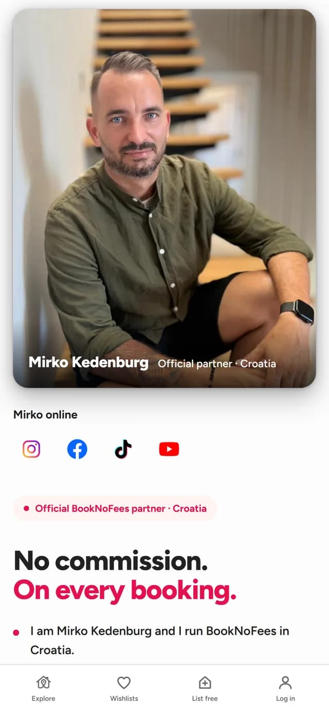 La page « Partenaires » dans l'application BookNoFees