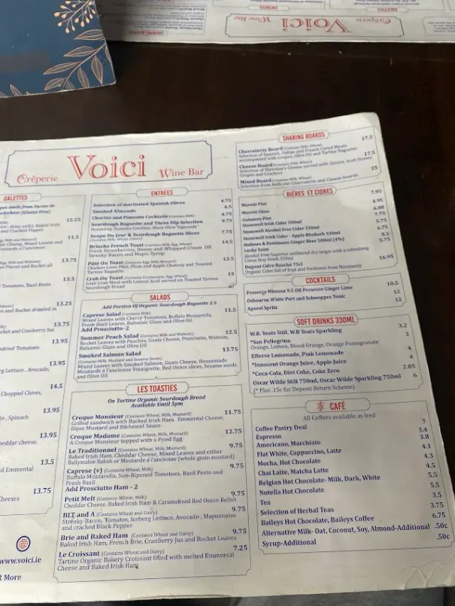BookNoFees : Restaurant – Voici Creperie and Wine Bar – Dublin – Voici la crêperie et le bar à vin, photo n° 2