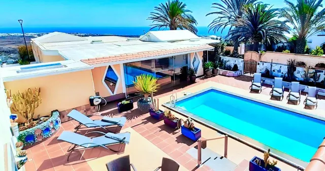 BookNoFees: Villa Madora avec piscine et vue sur la mer, La Asomada – Tías